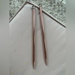 Rose Gold Colored Knitting Needles